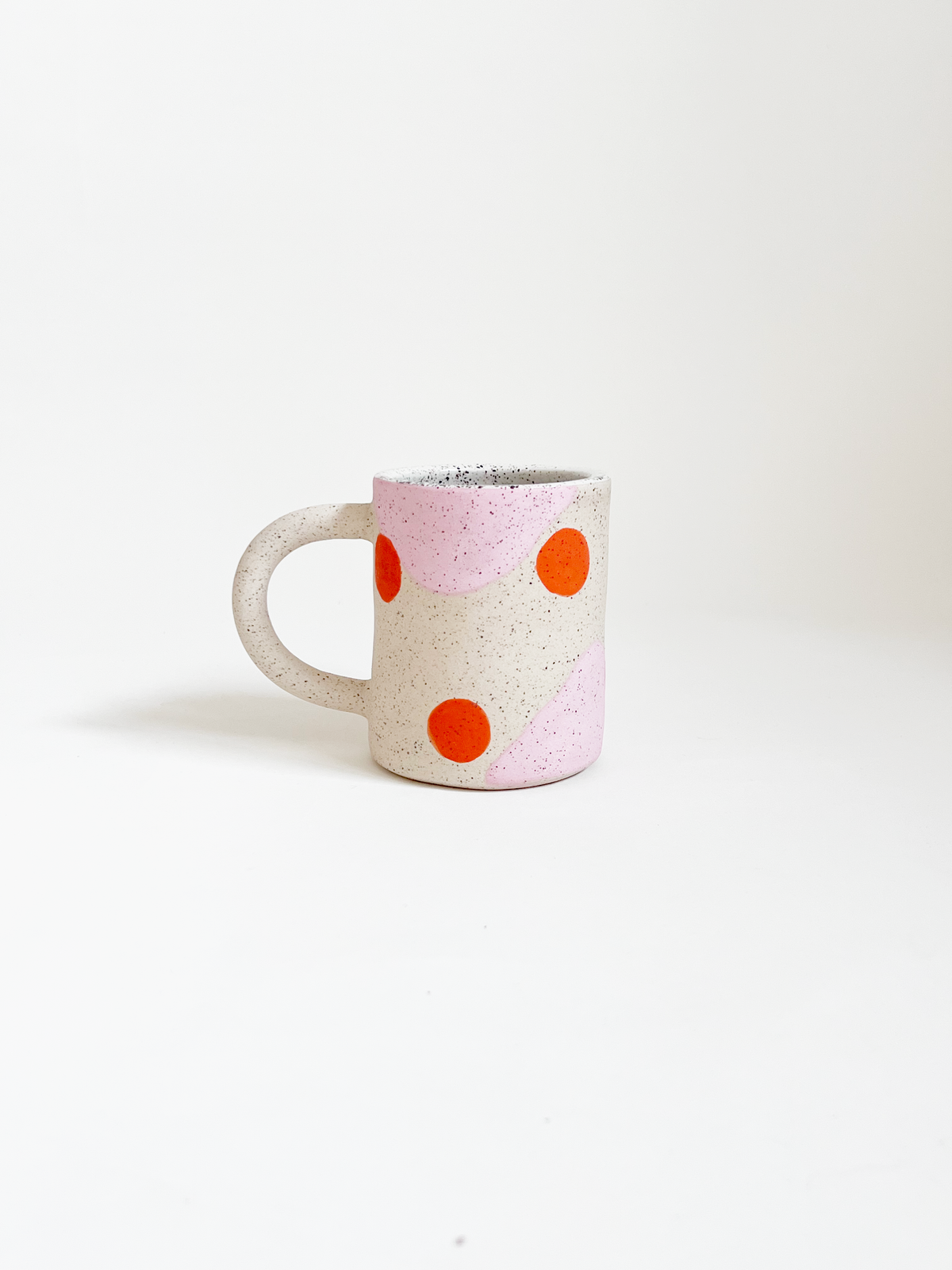Large Dots over shapes Handmade Ceramic Mug