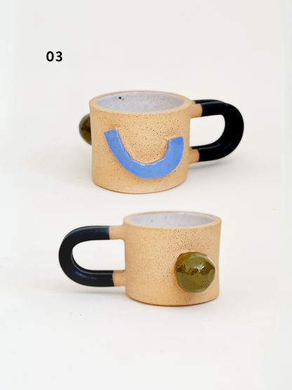 COLOR & SHAPE PAUSE sculptural mugs and vessels
