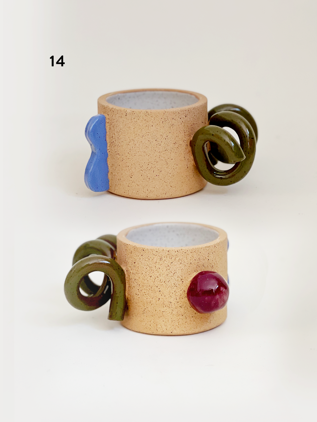 COLOR & SHAPE PAUSE sculptural mugs and vessels