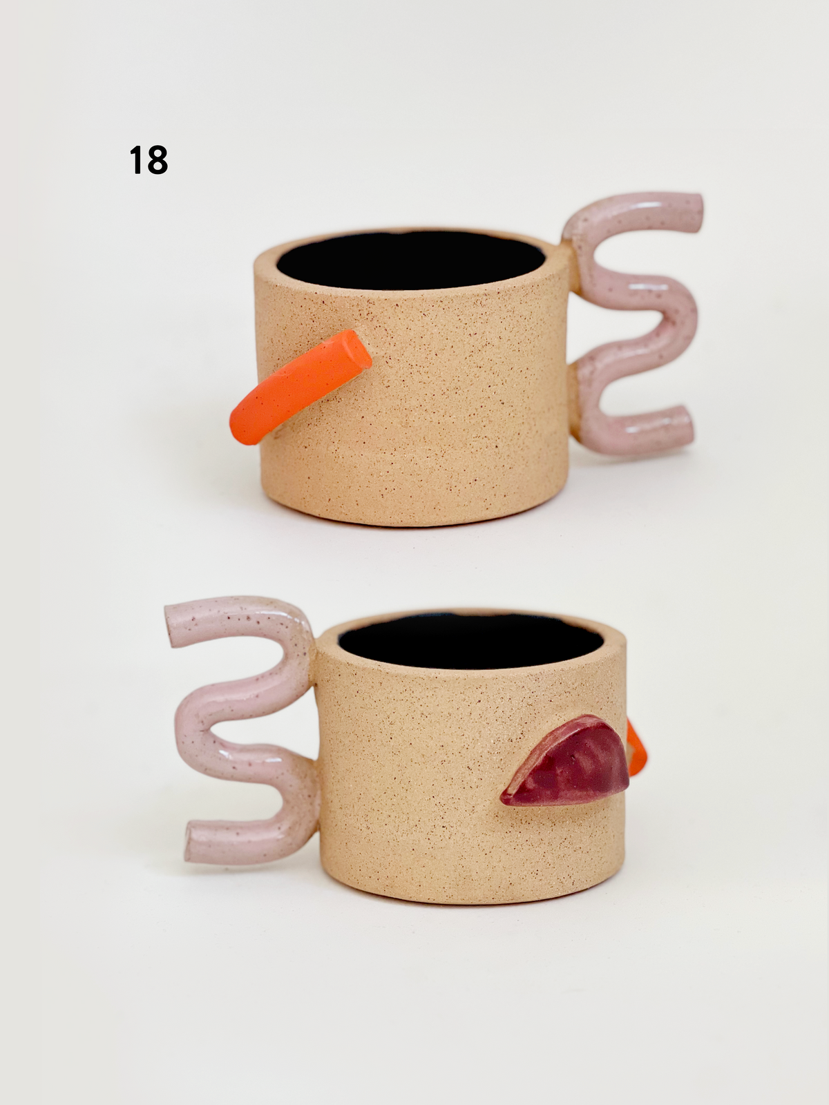 COLOR & SHAPE PAUSE sculptural mugs and vessels