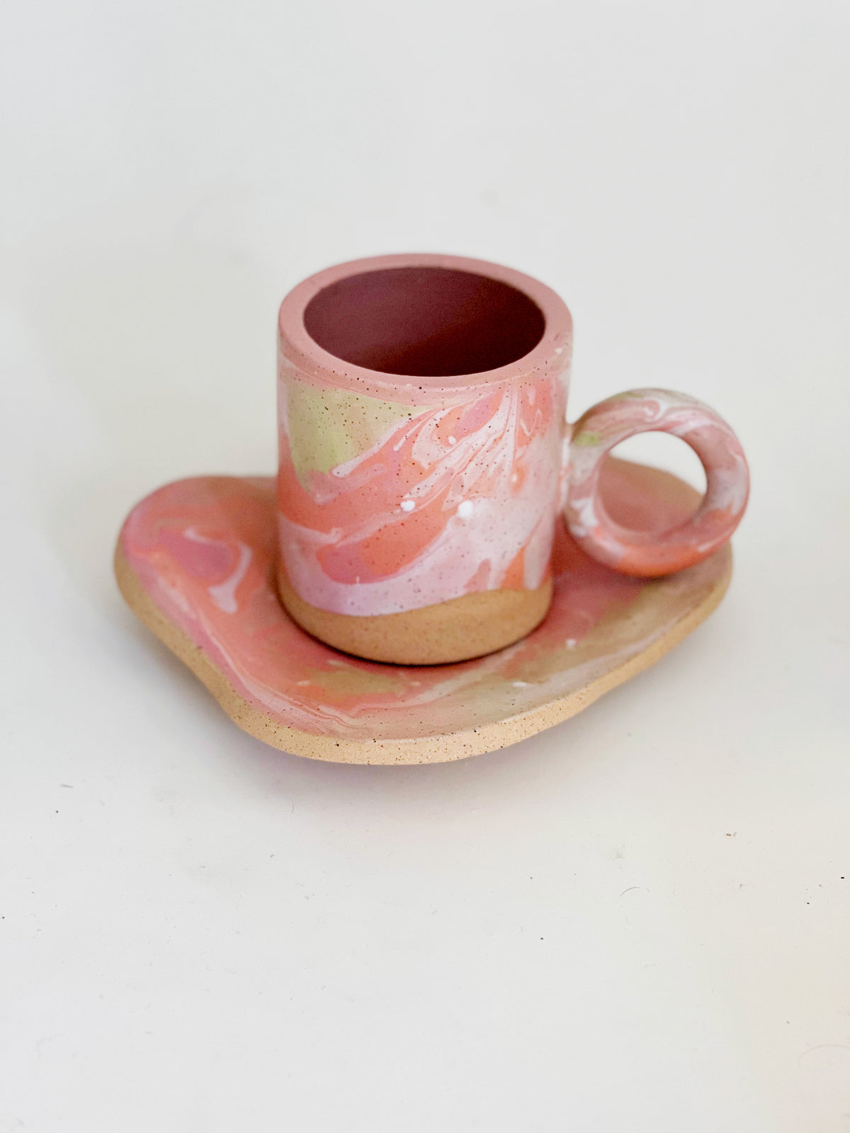 Cosmic! Marble 10oz Hand-painted and Handmade ceramics mug / plate