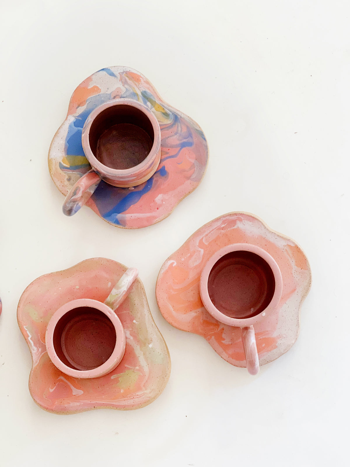 Cosmic! Marble 10oz Hand-painted and Handmade ceramics mug / plate