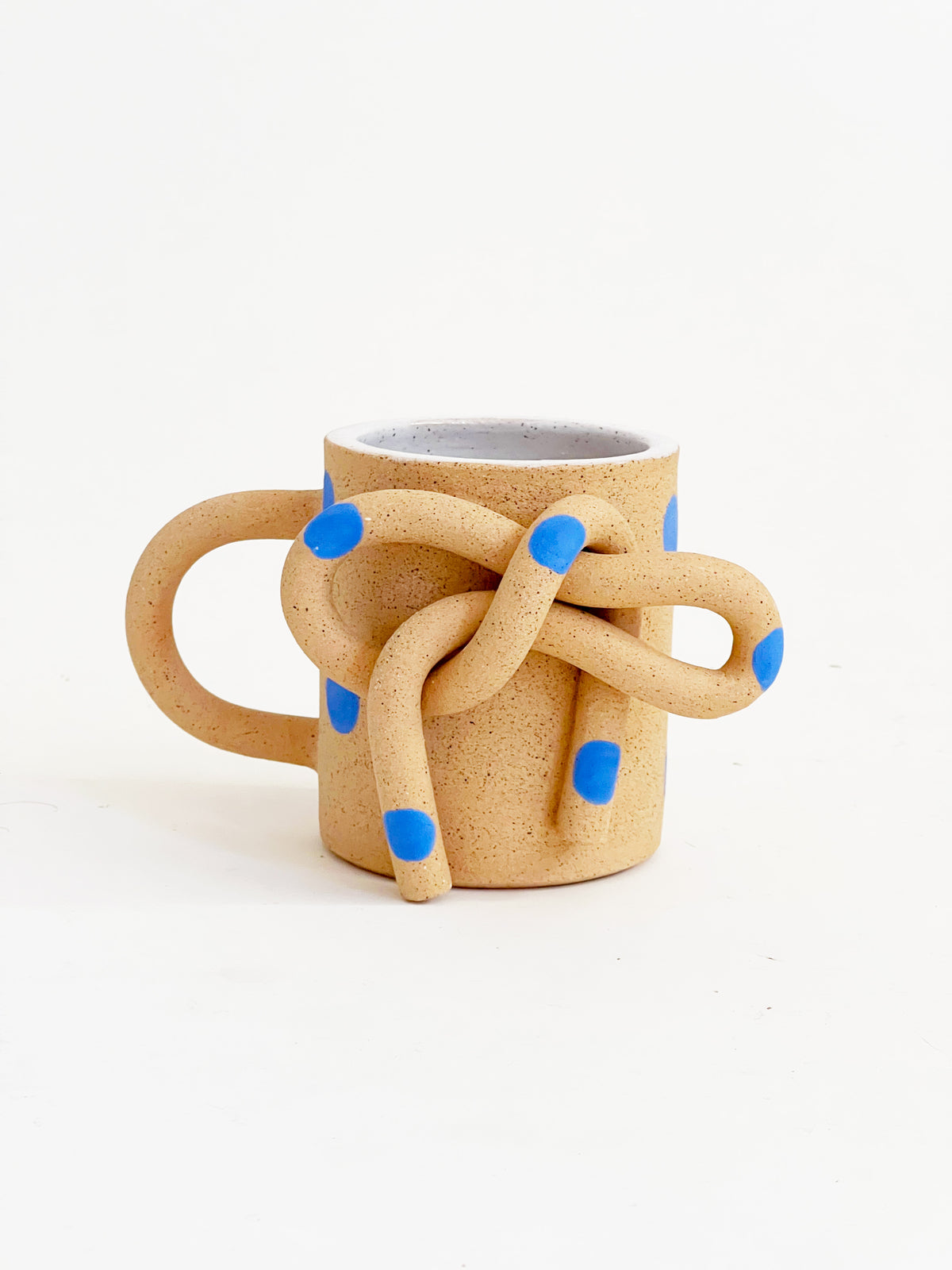 Large Bow Knot Handmade Speckled Mug