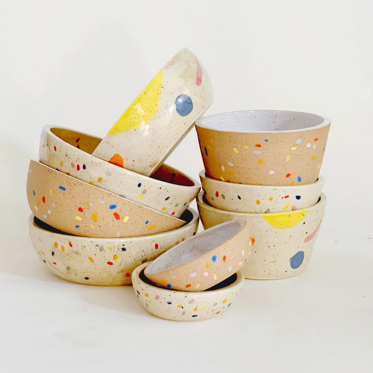 Hand-Painted Shallow Bowl and Plate