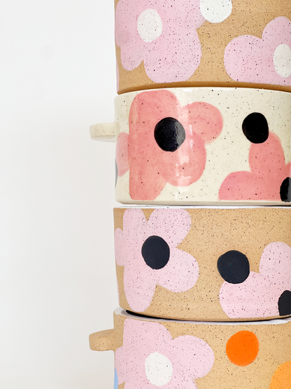 Dots over Flowers Matcha Bowl and Whisk Holder