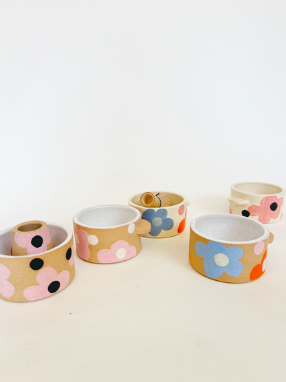Dots over Flowers Matcha Bowl and Whisk Holder