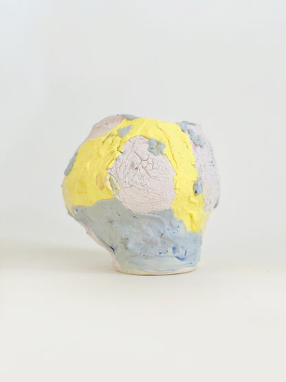Textured Cotton Candy Sculptural Handmade Ceramic Vase