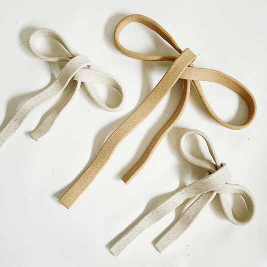 Clay Object 101 -  Soft Bows Handmade Ceramics Wall Hanging