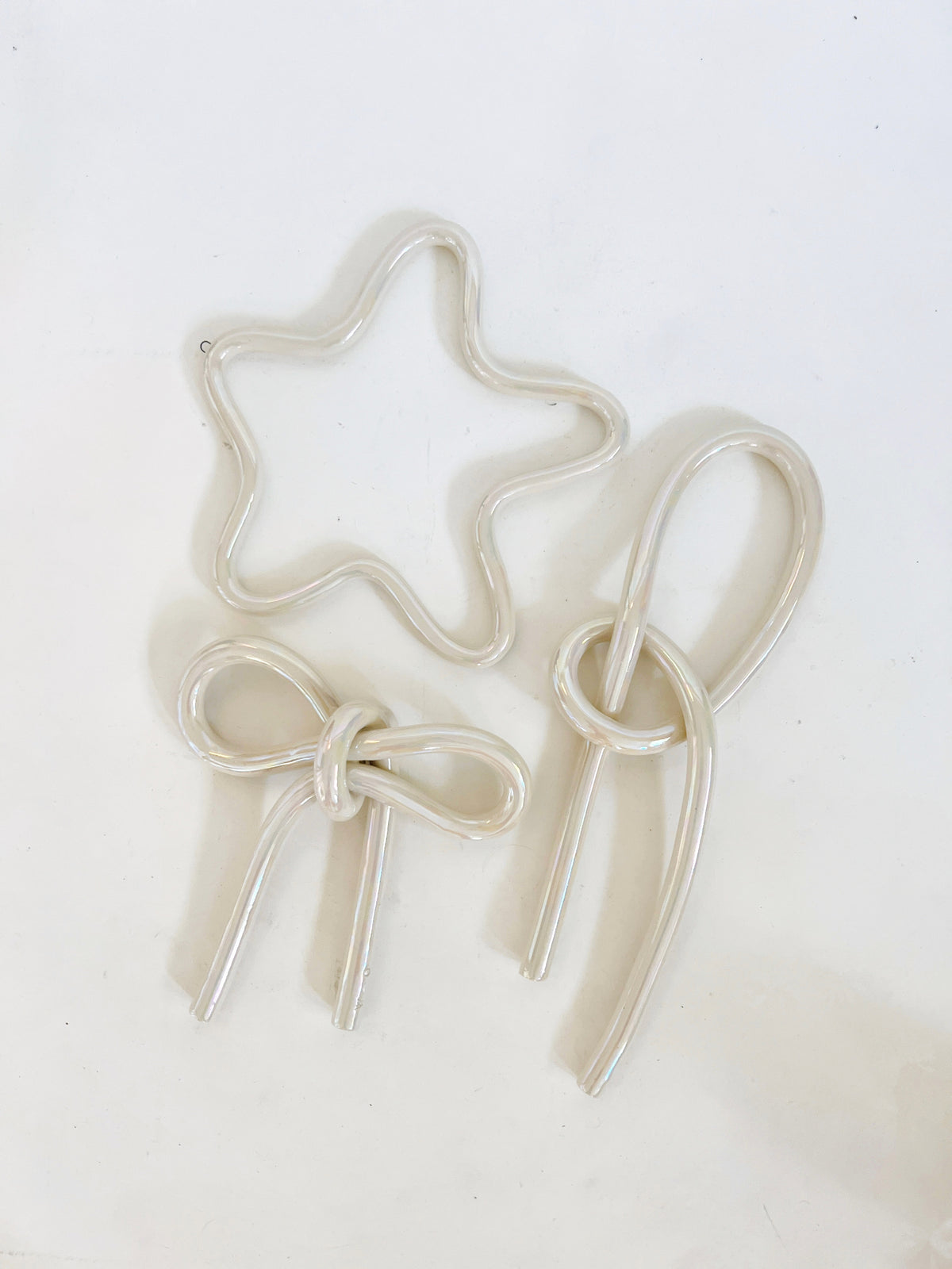 Clay Object 99 -  Star in Pearlescent Handmade Ceramics Wall Hanging