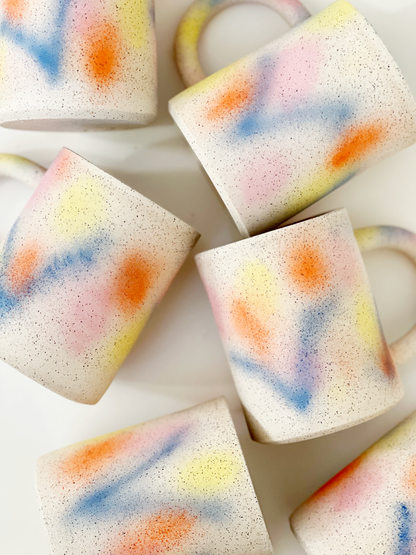 Large Soft Plant Handmade Ceramics Mug