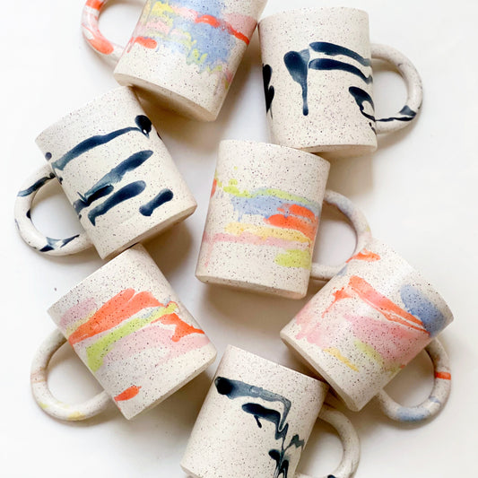 Large Matte Soft Clouds Handmade Ceramics Mug
