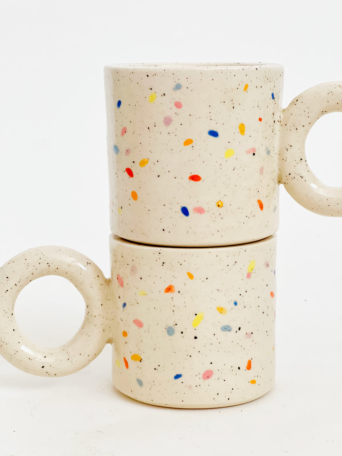 5oz Double Sprinkles Handmade and Hand-painted Ceramics Mug - Multi colors