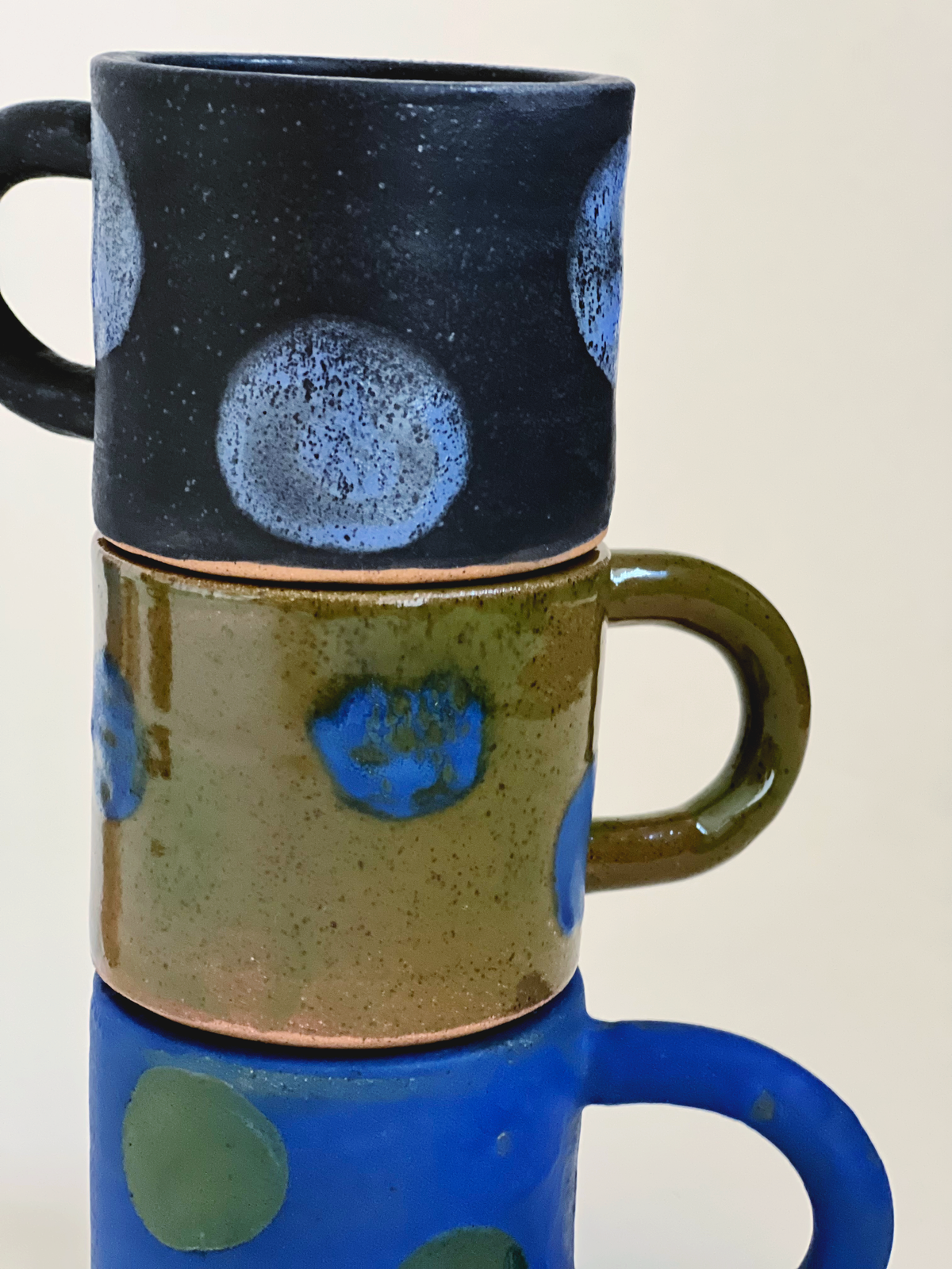 Small Dots Over Color Handmade Ceramics Mug