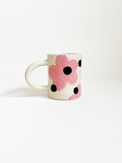 Large Dots over shapes Handmade Ceramic Mug