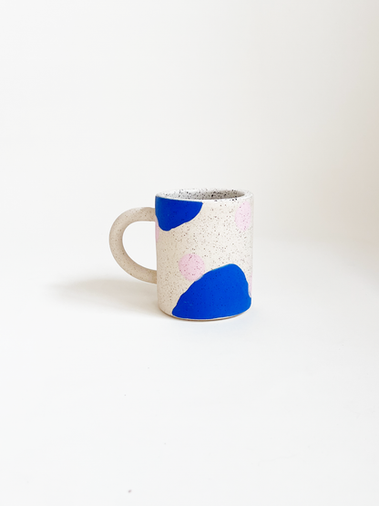 Large Dots over shapes Handmade Ceramic Mug
