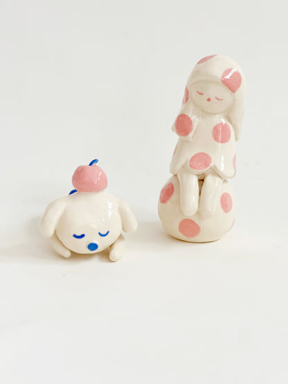 "Something Little" Project 02- Little Four eyes and friends Handmade and Hand-painted Ceramics Sculpture
