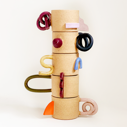 COLOR & SHAPE PAUSE sculptural mugs and vessels