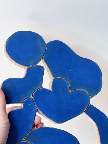 Midnight Blue Handmade Ceramics Wall Sculpture