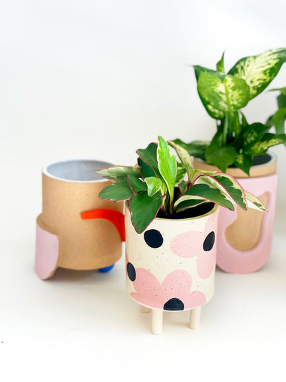 6.5" Handmade and Hand-painted Ceramics Planter Planter