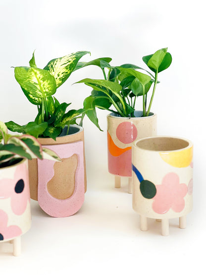 6.5" Handmade and Hand-painted Ceramics Planter Planter