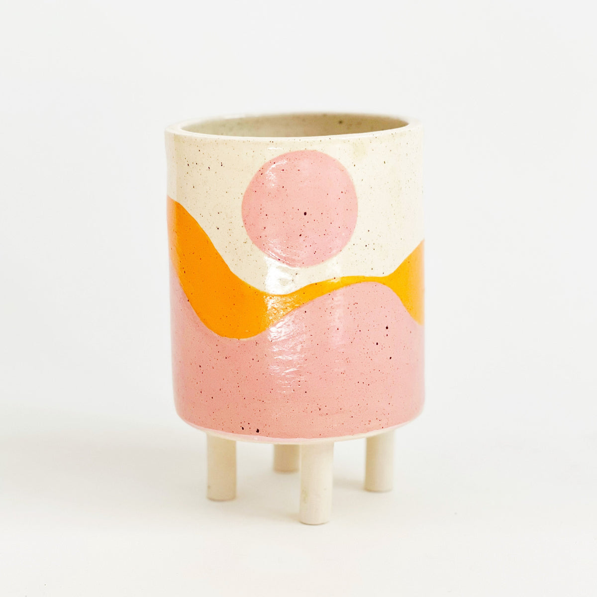 6.5" Handmade and Hand-painted Ceramics Planter Planter