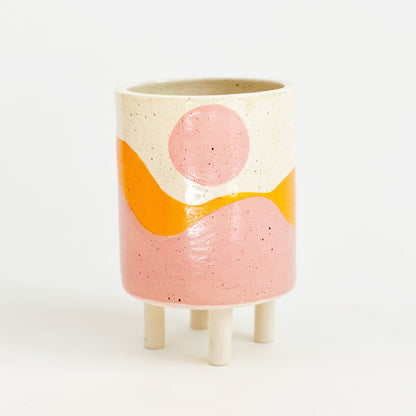 6.5" Handmade and Hand-painted Ceramics Planter Planter