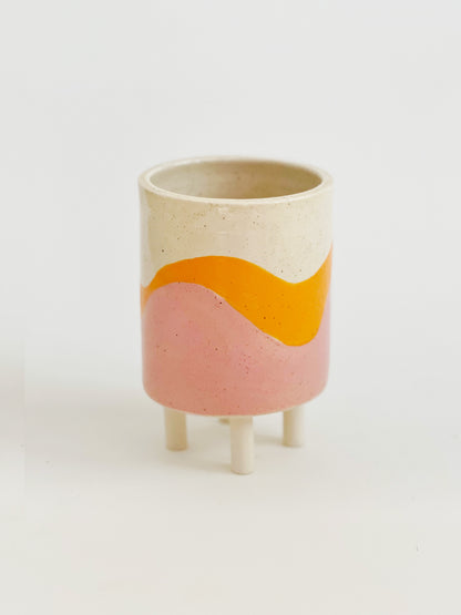 6.5" Handmade and Hand-painted Ceramics Planter Planter