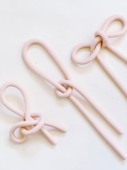 Clay Object 89 - Soft Pink Bow & Knot
