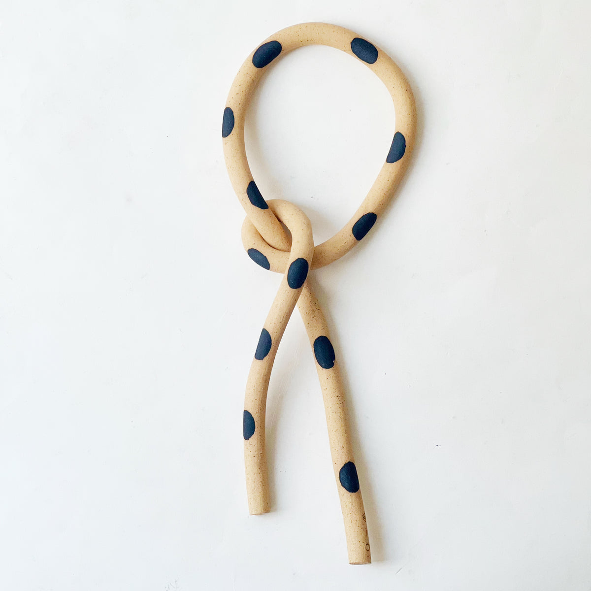 Black Polka Dots Handmade Knot Wall Hanging