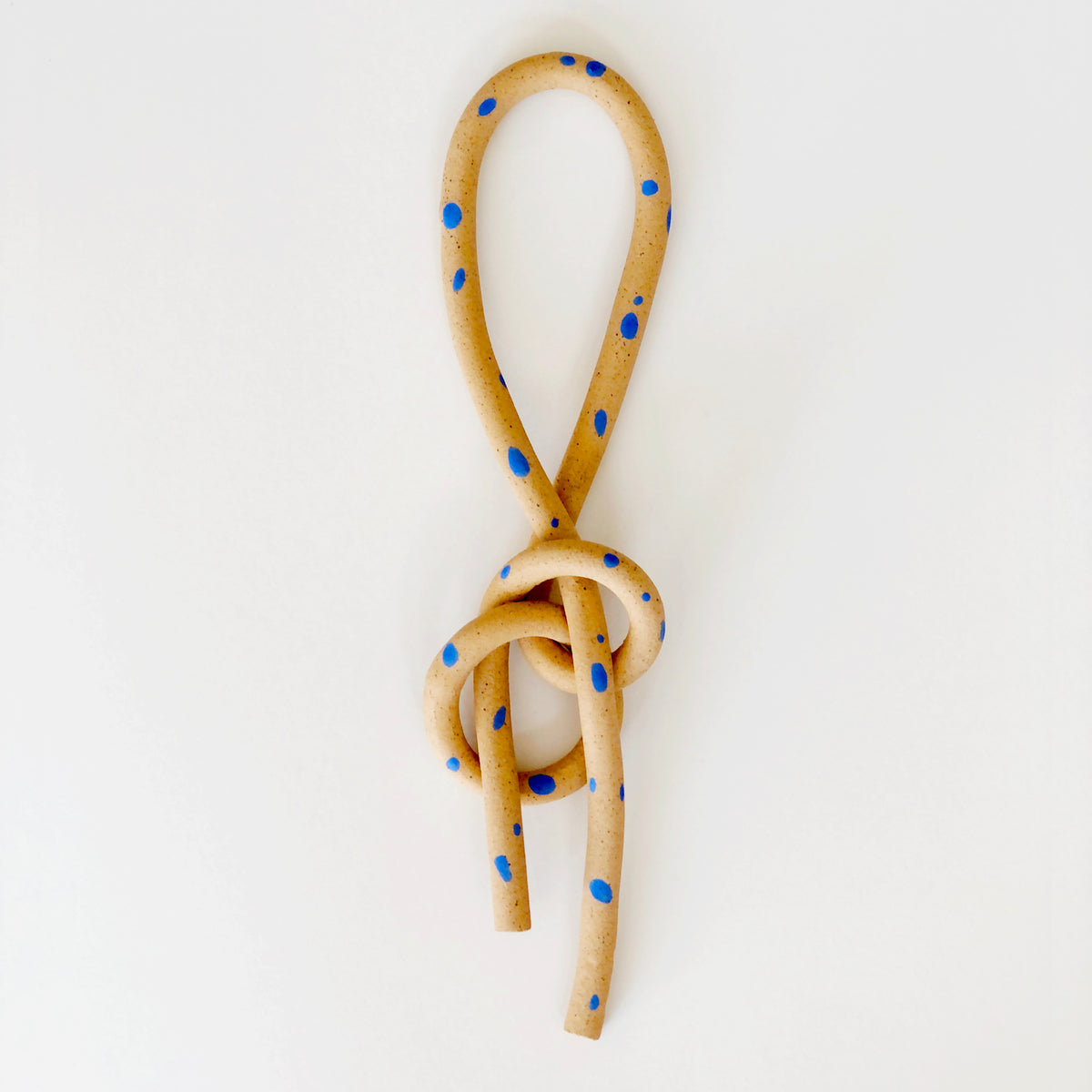 Blue Dots Long Speckled Handmade Knot Wall Hanging